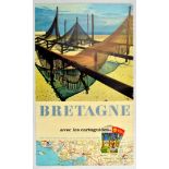 Advertising Poster Shell Bretagne Britanny France Map Guides