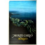 Travel Poster Monte Carlo Monaco French Riviera Cotes Dazur