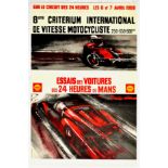 Advertising Poster Shell 24 Hours Le Mans Motorcycle and Car Race
