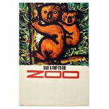 Travel Poster British Bus Trip to the Zoo Koala