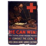 Propaganda Poster War Veteran Training WWI Red Cross Federal Board USA Soldier