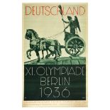 Advertising Poster Brandenburg Gate Berlin Olympic Games