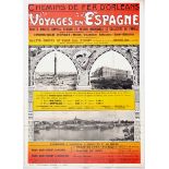 Travel Poster Orleans Railway France Spain Sud Express