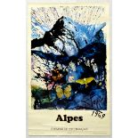 Travel Poster Alpes Salvador Dali French National Railways