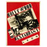 Advertising Poster Art Deco Hollywood Bar and Restaurant Spain