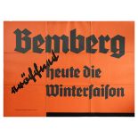 Advertising Poster Bemberg Fashion Coat Typography Germany