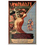 Propaganda Poster Art Deco Immorality France Female Catholics League