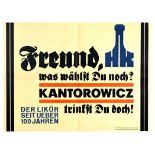 Advertising Poster Hartwig Kantorowicz Bauhaus Liquor Poland Germany