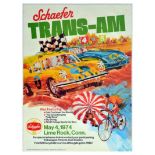 Advertising Poster Schaefer TransAm Race Porsche Corvette Lime Rock Connecticut