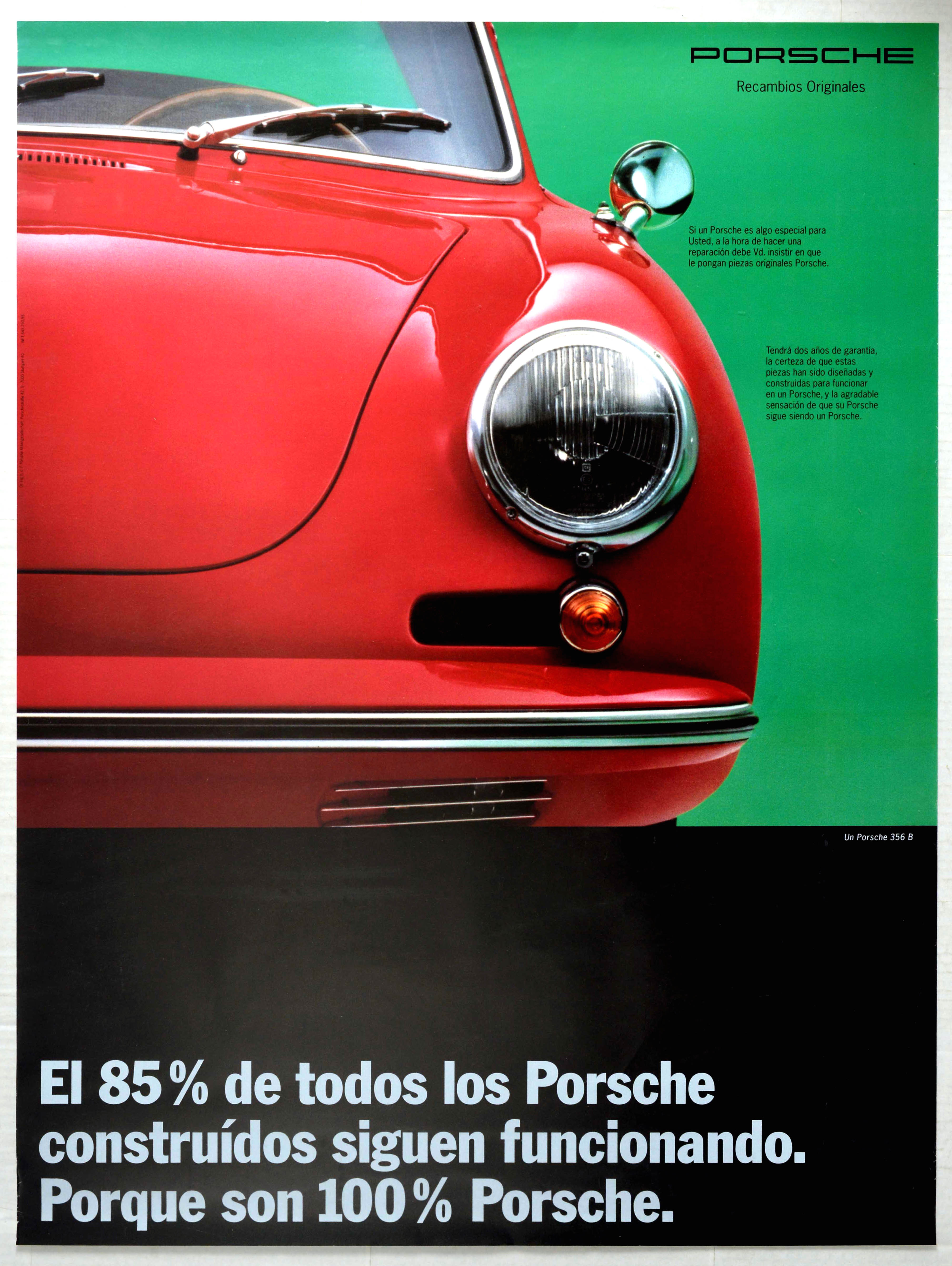 Advertising Poster Porsche 356B Car Reliability