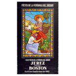 Advertising Poster Jerez Sherry Wine Festival Boston Andalucia Spain Vineyard