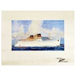 Advertising Poster Hawaii Matson Cruise Steam Ship Ocean Liner Lurline