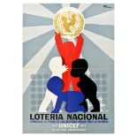 Advertising Poster UNICEF Anniversary National Lottery Spain