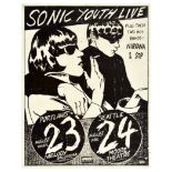 Advertising Poster Sonic Youth Live Nirvana Mike King Portland Seattle