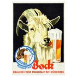 Advertising Poster Wolf Beer Bock Fuchsstadt Bavaria Hohlwein