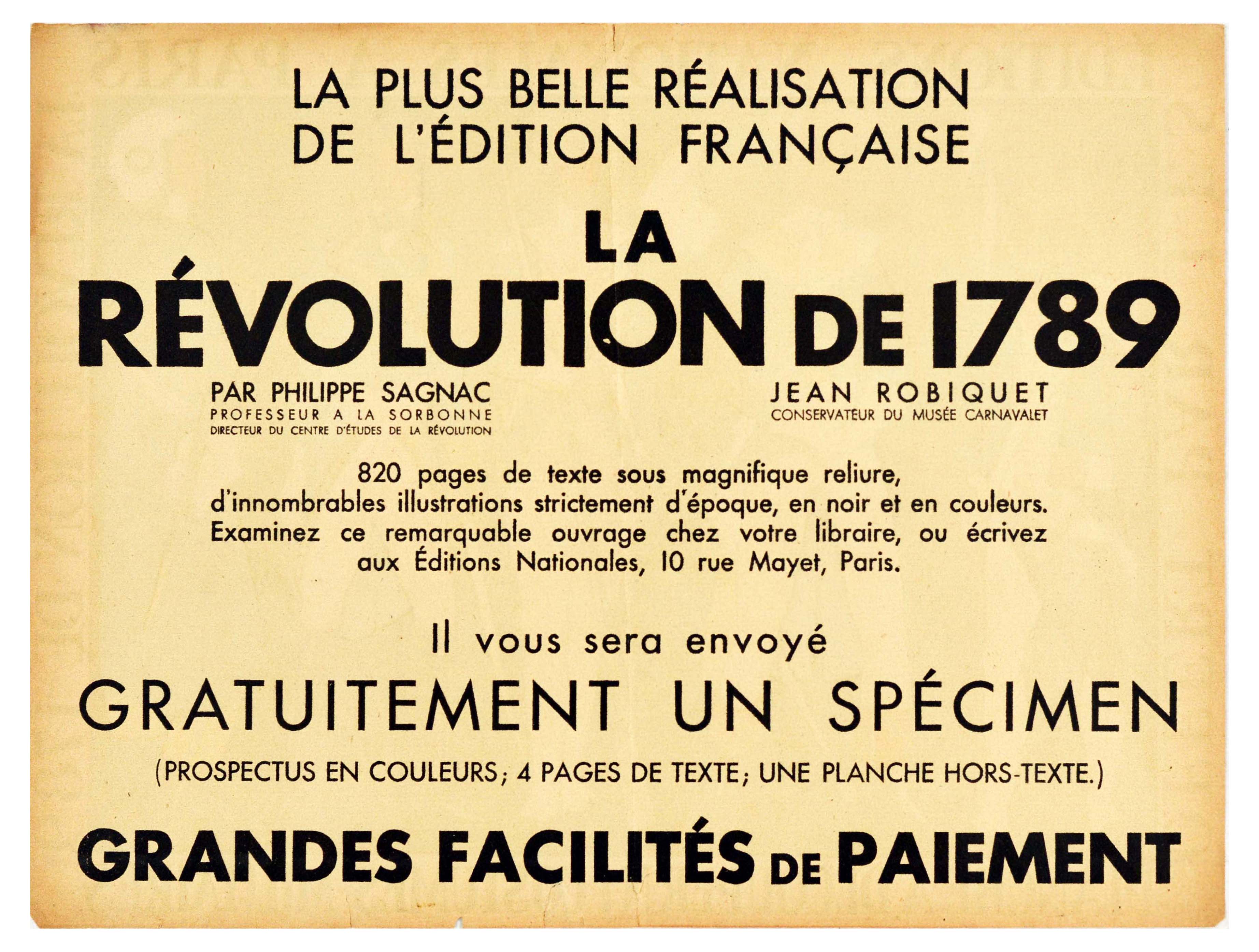 Advertising Poster Military Costumes French Revolution - Image 2 of 2