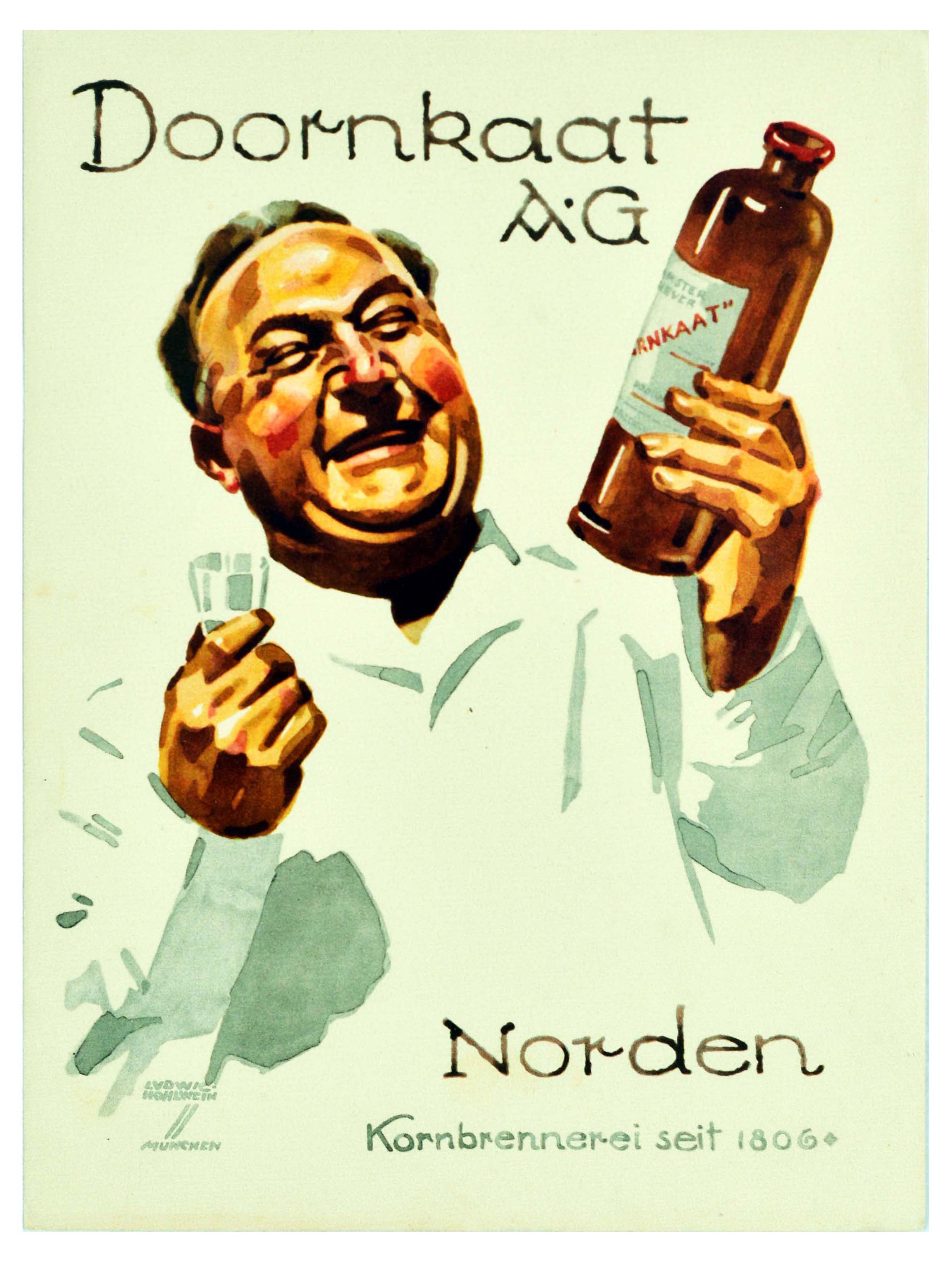 Advertising Poster Doornkaat Norden Gin Ludwig Hohlwein