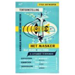 Advertising Poster Mask Exhibition Antwerpen Midcentury Modern