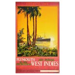 Travel Poster French Line Cruise Plymouth Panama West Indies