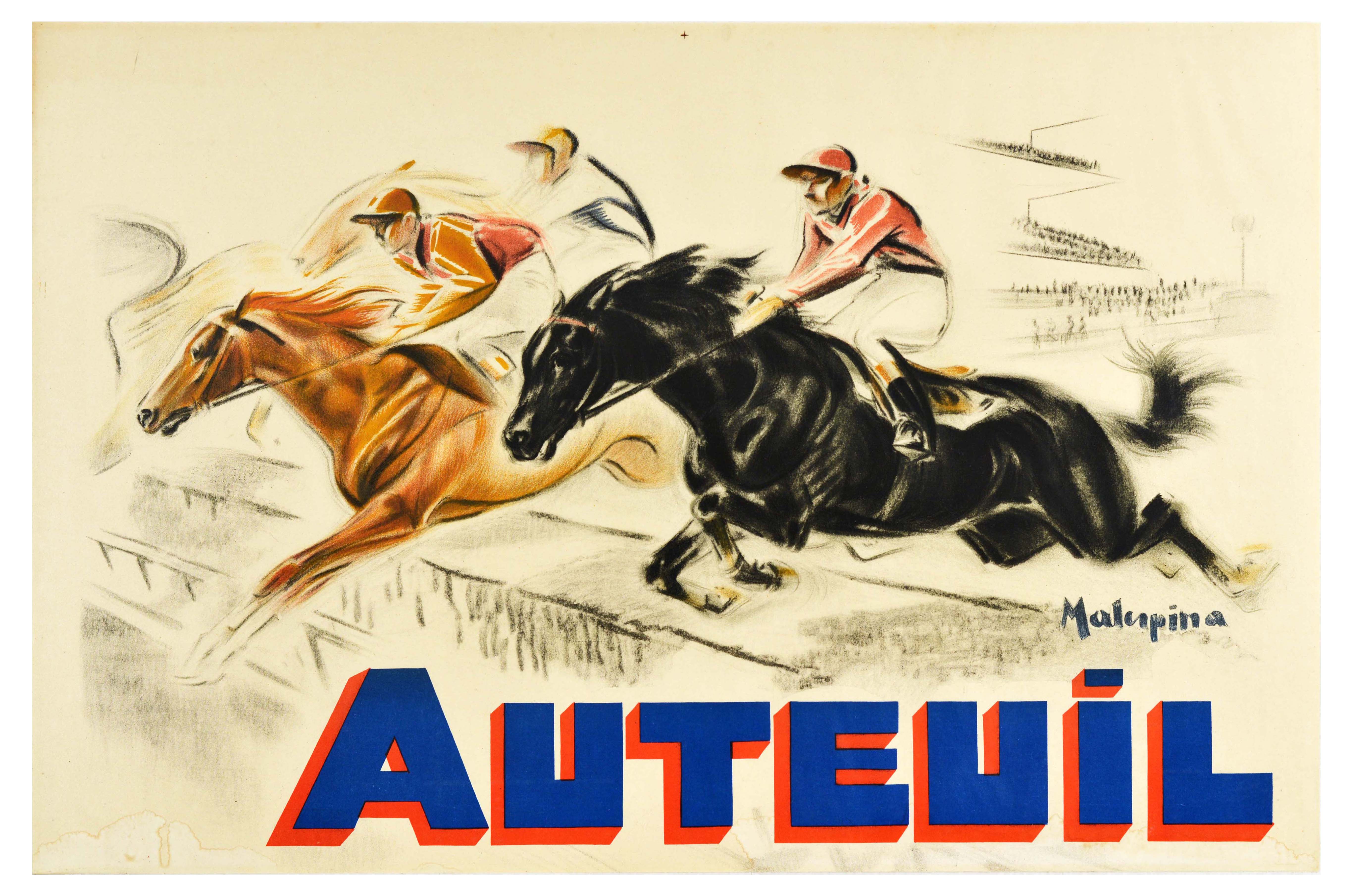 Sport Poster Horse Racing Auteuil Hippodrome France