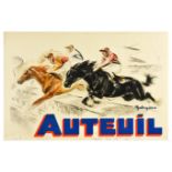 Sport Poster Horse Racing Auteuil Hippodrome France