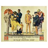 Advertising Poster Hart Schaffner Marx Clothes Art Deco Fashion Beach