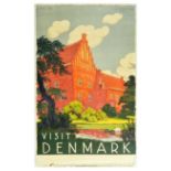 Travel Poster Denmark Rygaard Manor Funen Copenhagen Scandinavia