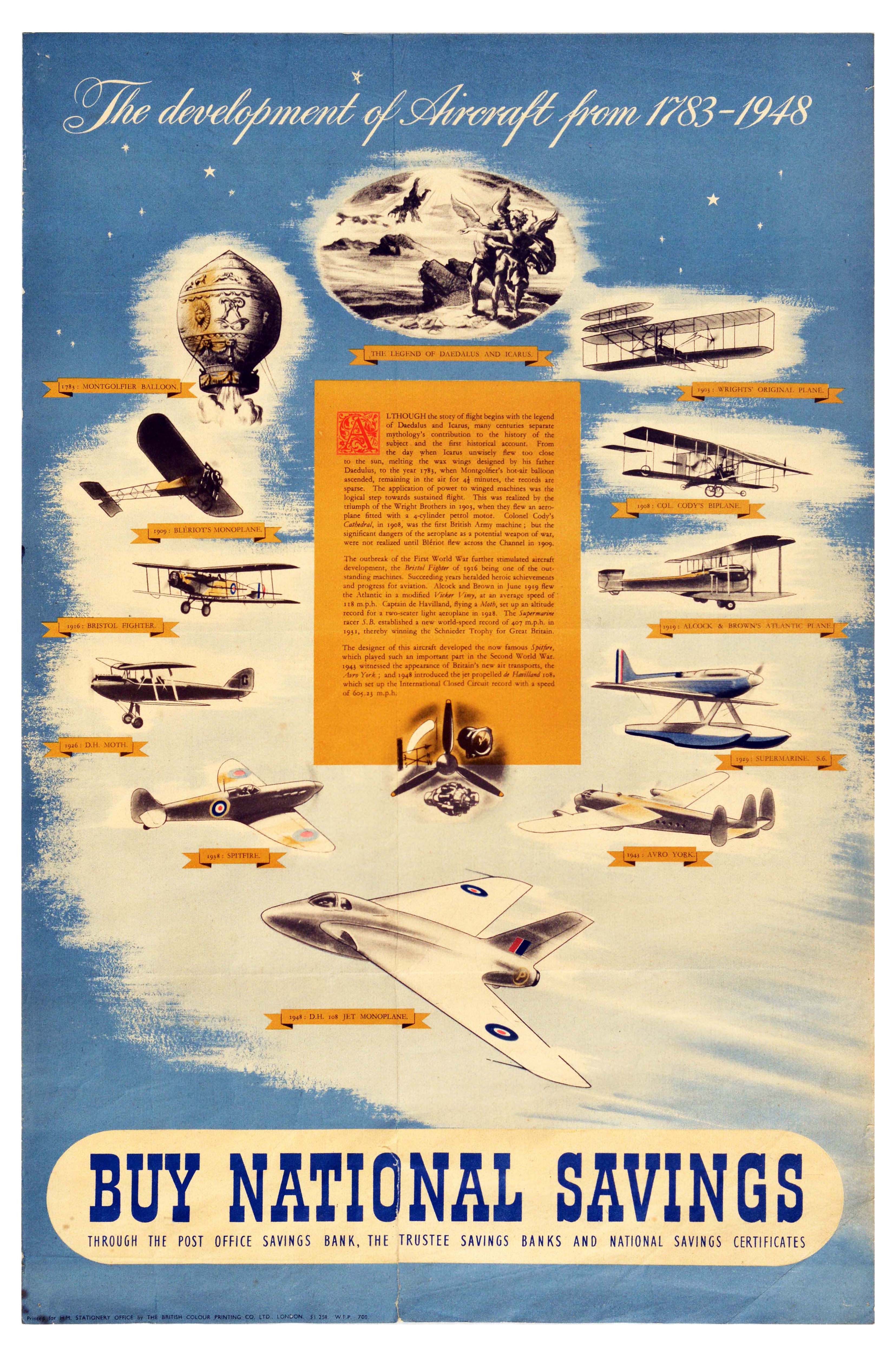 Advertising Poster National Savings Aircraft Development