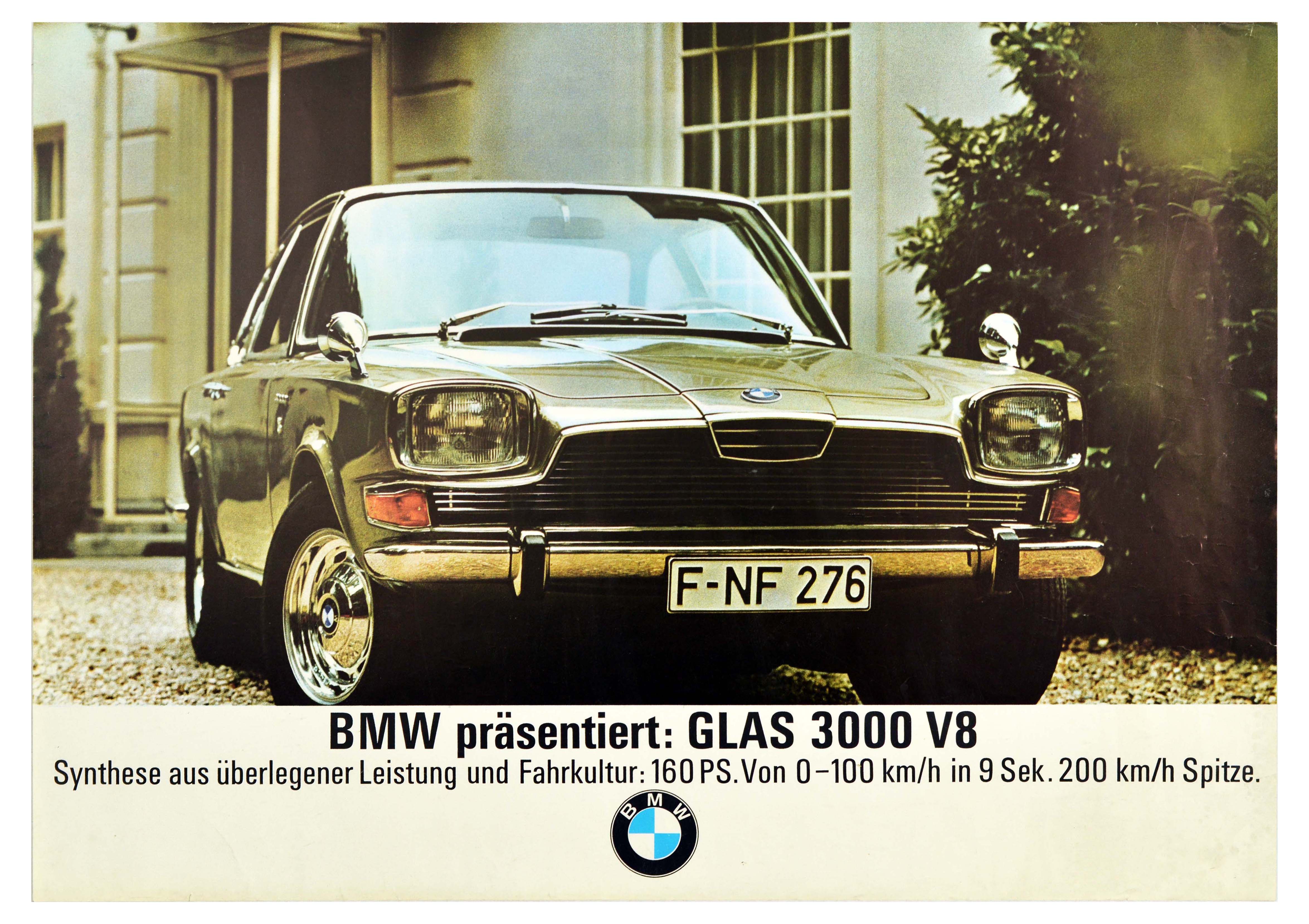 Advertising Poster BMW Glas 3000 V8 Car