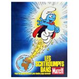 Advertising Poster Smurf Les Schtroumpfes Paris Match