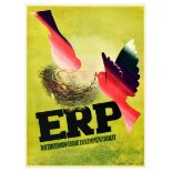 Propaganda Poster ERP Marshall Plan European Cooperation Dove