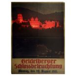 Travel Poster Heidelberg Castle Lights Germany