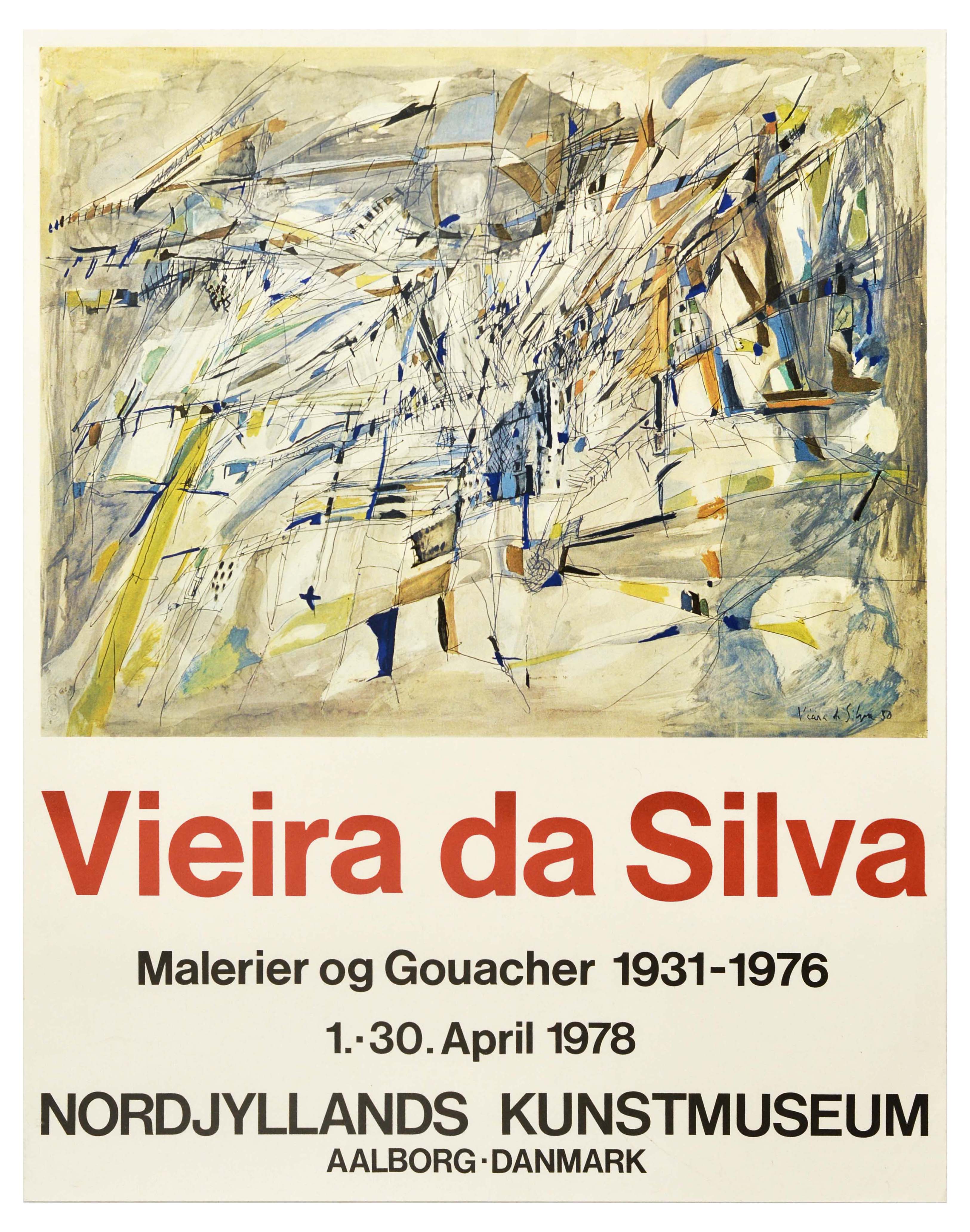 Advertising Poster Vieira de Silva Portugal Expressionism Art Informel Painter Denmark