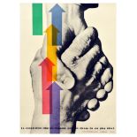 Propaganda Poster ERP Marshall Plan European Living Standard Handshake