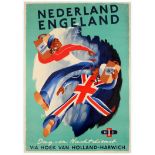 Travel Poster LNER Ferry Railway Netherlands England