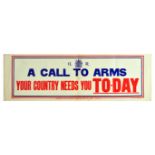 War Poster WWI Call to Arms Military Recruitment UK