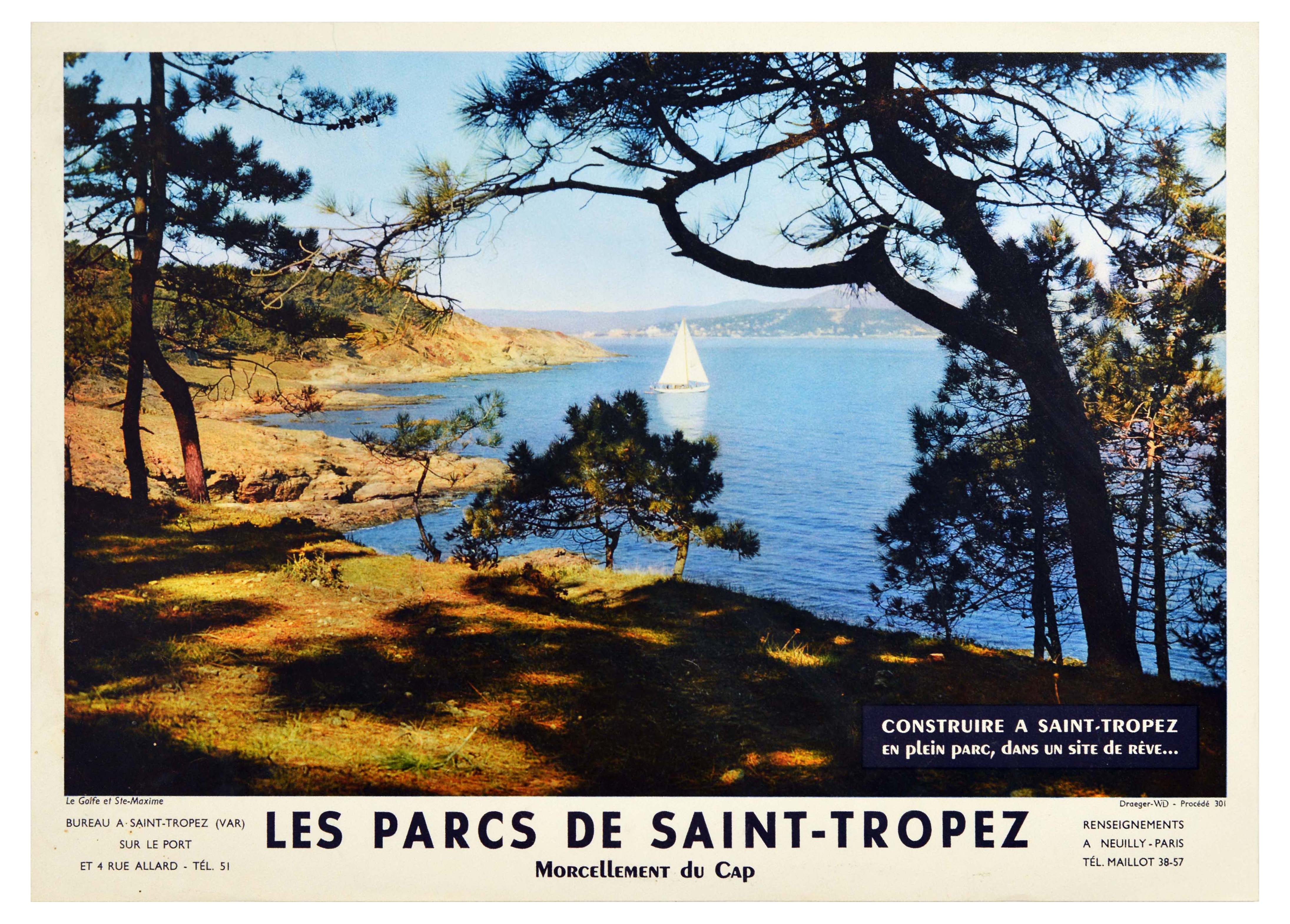 Travel Poster Saint Tropez Sante Maxime Cote dAzur French Riviera