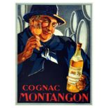 Advertising Poster Cognac Montangon Alcohol France