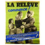 War Poster Vichy France WWII POW Volunteer Exchange