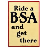 Advertising Poster Ride a BSA Bicycle