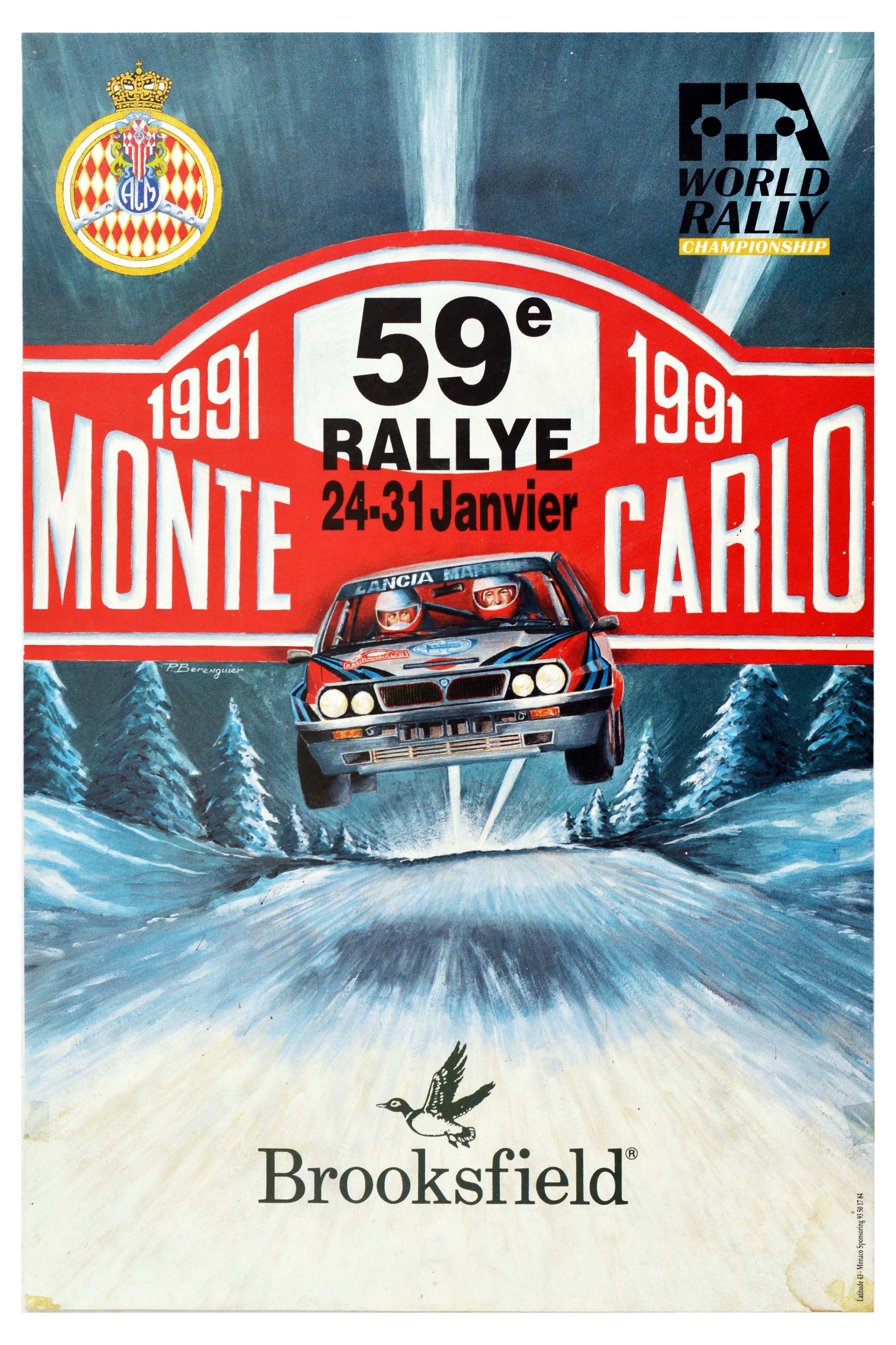 Sport Poster Monte Carlo Rallye Lancia World Championshing Car Racing