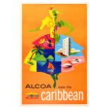 Travel Poster Caribbean Alcoa Cruise Holiday Beach Boat Music