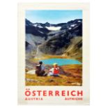 Travel Poster Austria Finstertaler See Tyrol Mountain