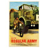 Propaganda Poster Regular Army Recruitment UK Soldier Motorcycle Military Truck
