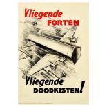 War Poster Flying Coffins WWII Anti Allied Netherlands
