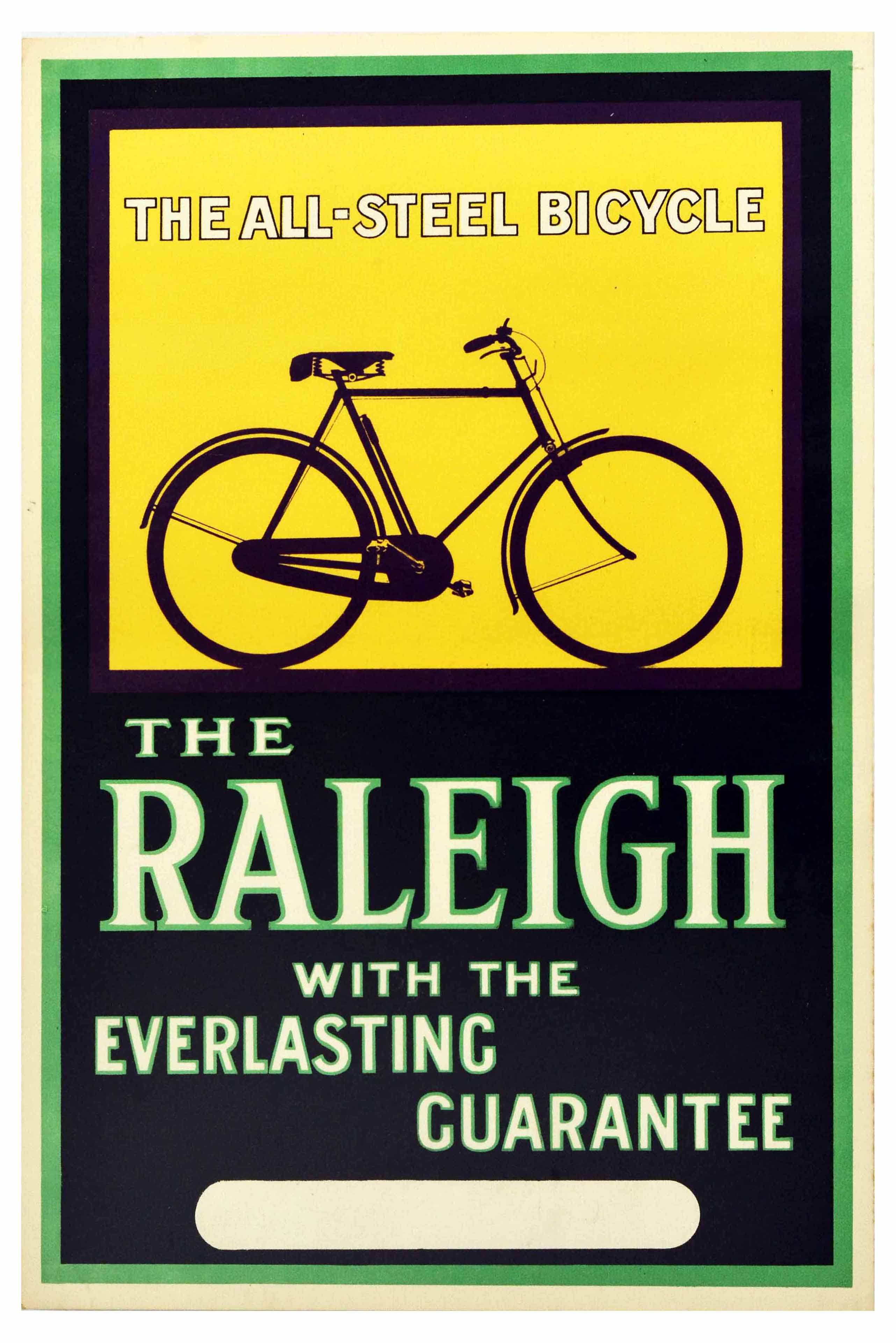 Advertising Poster The Raleigh All Steel Bicycle