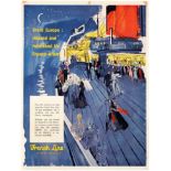 Travel Poster Europe French Line Cruise Midcentury