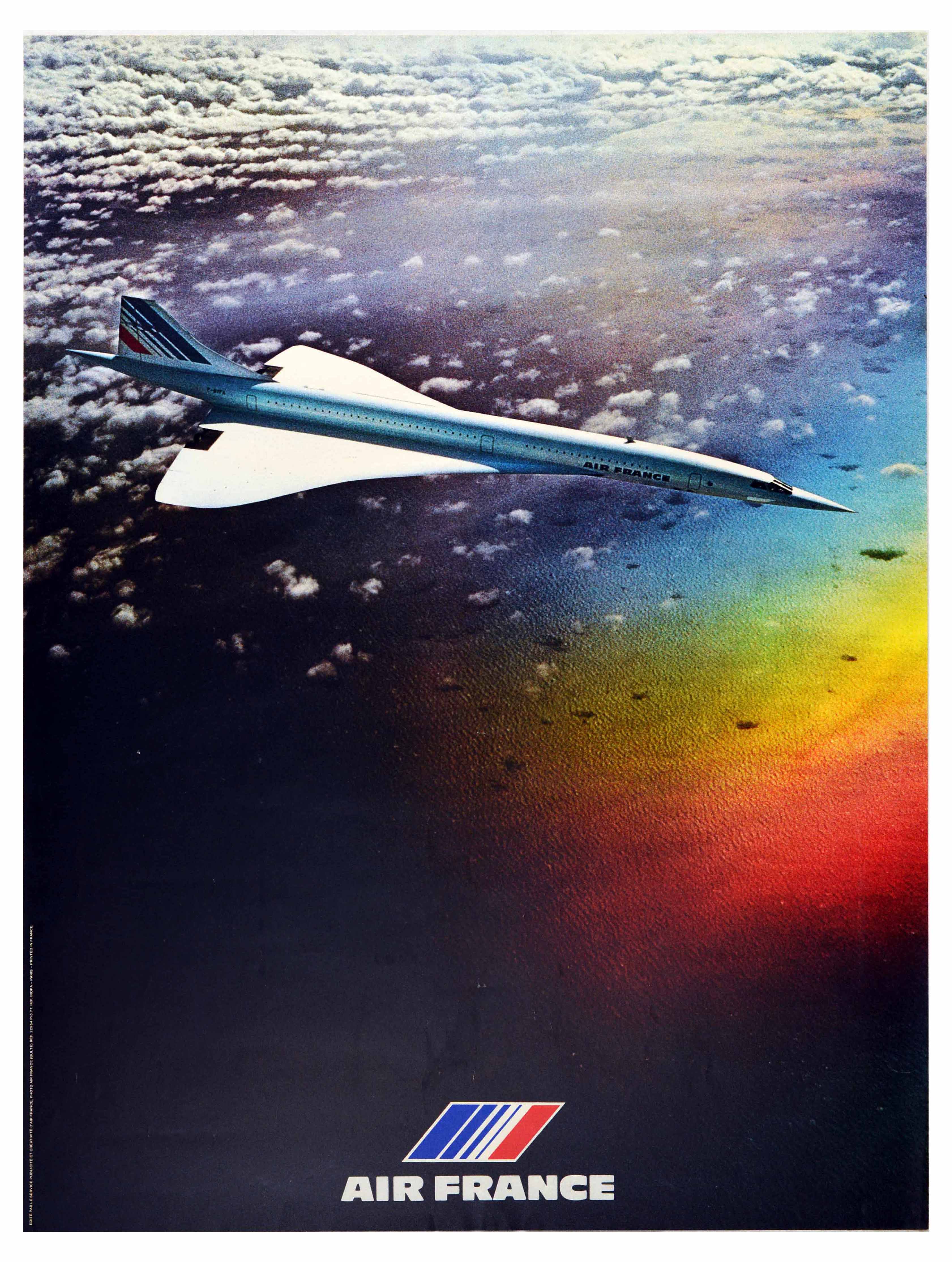 Advertising Poster Air France Concorde Airline Plane