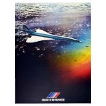 Advertising Poster Air France Concorde Airline Plane