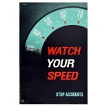 Propaganda Poster Watch Your Speed RoSPA Road Safety UK Speedometer